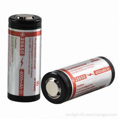 26650 4000mAh battery for high-performance flashlights and electronic cigarette